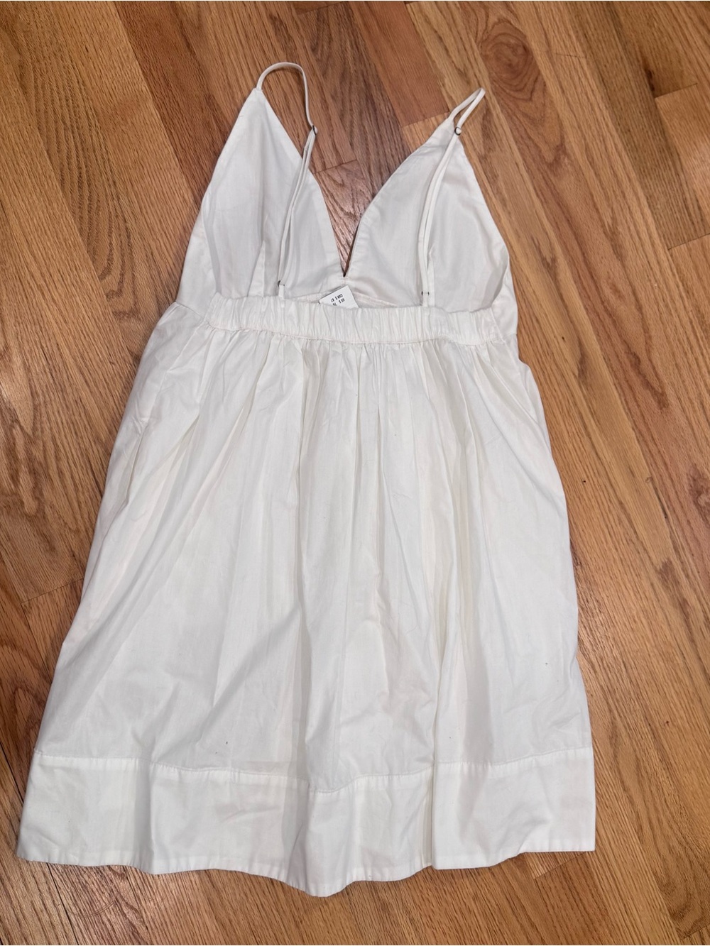 Abercrombie & Fitch White Spaghetti-Strap V-Neck Mini Dress - Picture 3 of 5